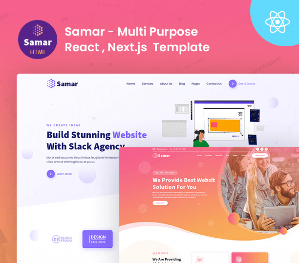Samar – Creative Agency React Template - Elitedigipro.com