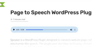 Speaker – Page to Speech Plugin for WordPress
