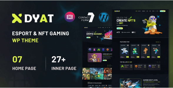 DYAT - eSports and Gaming NFT WordPress Theme Multipurpose
